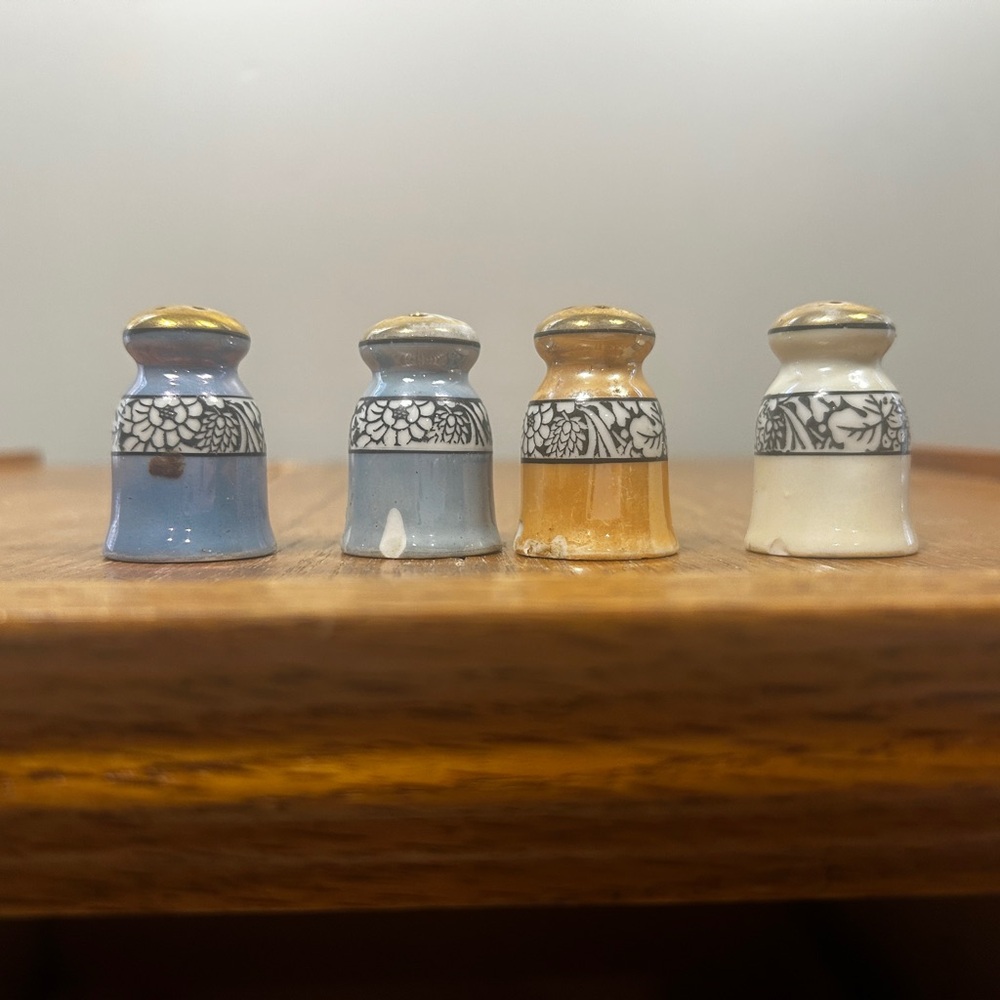 Set of Four Vintage Art Deco Handpainted Made in Japan Salt & Pepper Shakers